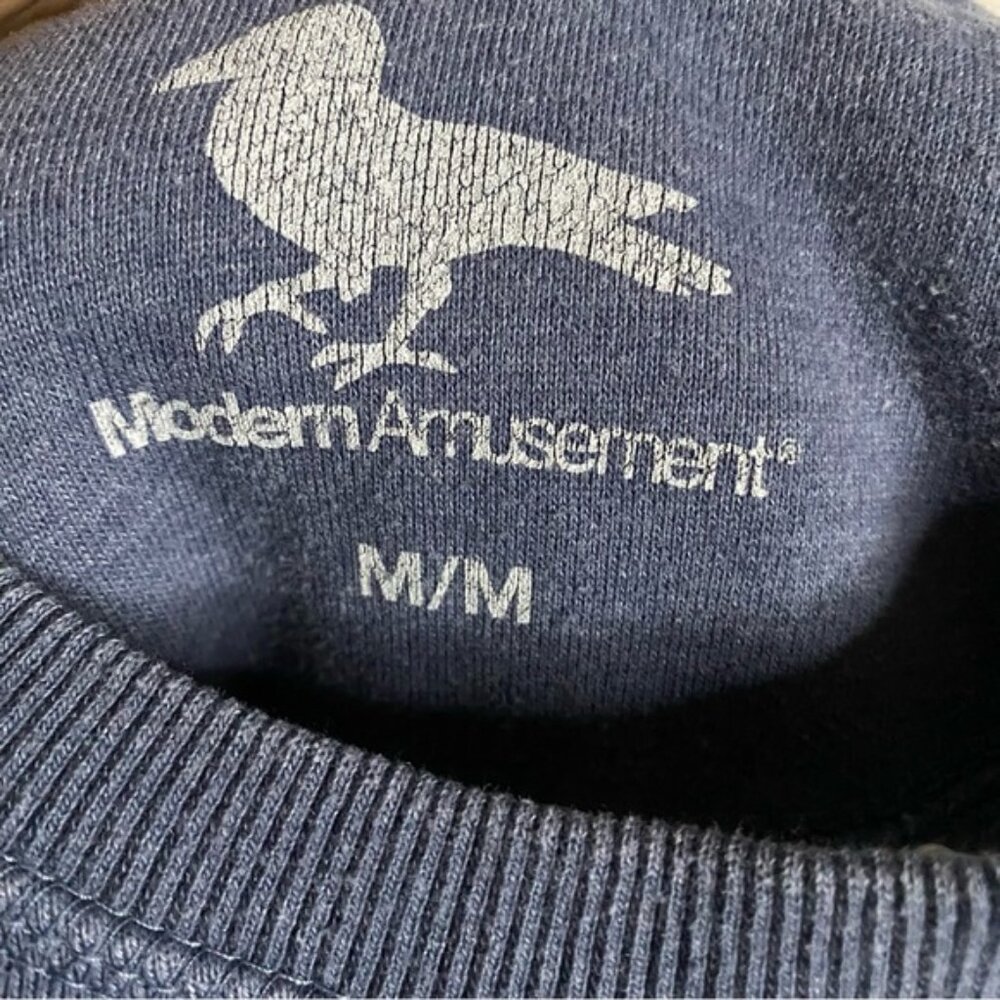 Modern Amusement Women's Blue Graphic Bird Cotton Blend Crewneck Sweatshirt - Picture 5 of 8